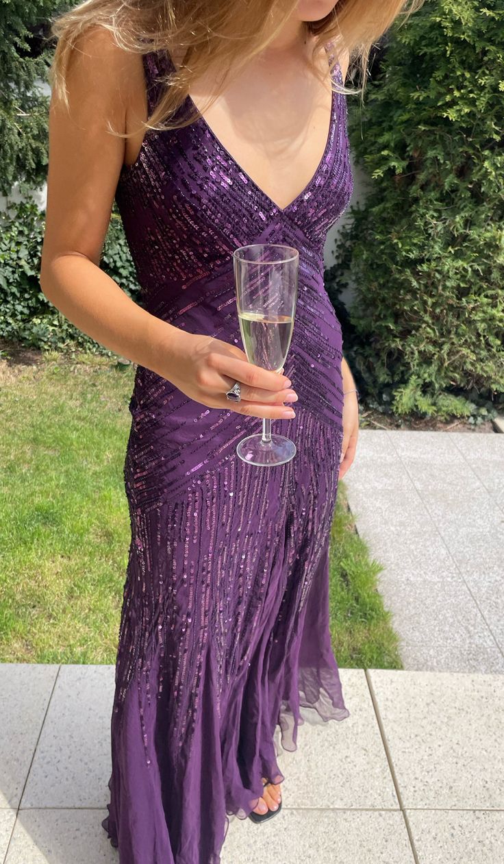 Vintage Mermaid V Neck Purple Chiffon Sleeveless Formal For Women Girls Teens Prom Dresses N2284