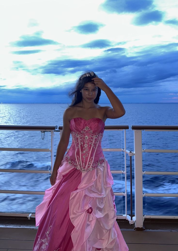 Gorgeous Ball Gown Pink Prom Dress Satin Strapless Long Evening Dress Sleeveless Graduation Dress N1632