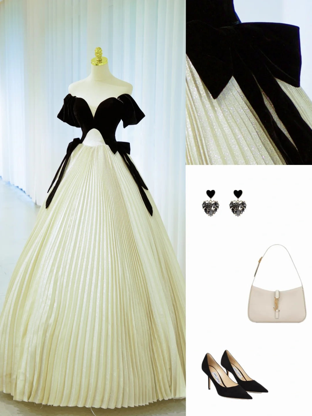 Pretty Prom Dresses Ball Gown Off The Shoulder Black Tops With Ruffle Long Formal Gown N2933