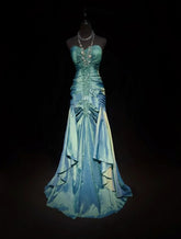 Elegant Prom Dresses Mermaid Sweetheart Green Taffeta With Beaded Sleeveless Long Formal Gown N2896