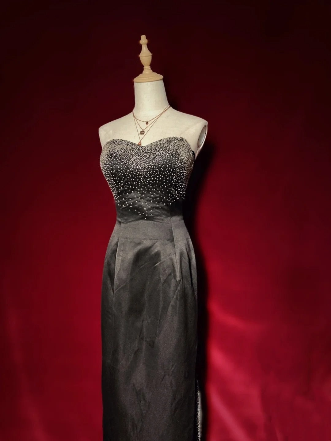 Modest Prom Dresses Inspo Sheath Sweetheart Black Tie Dress With Beading For Women Formal Gown N3264