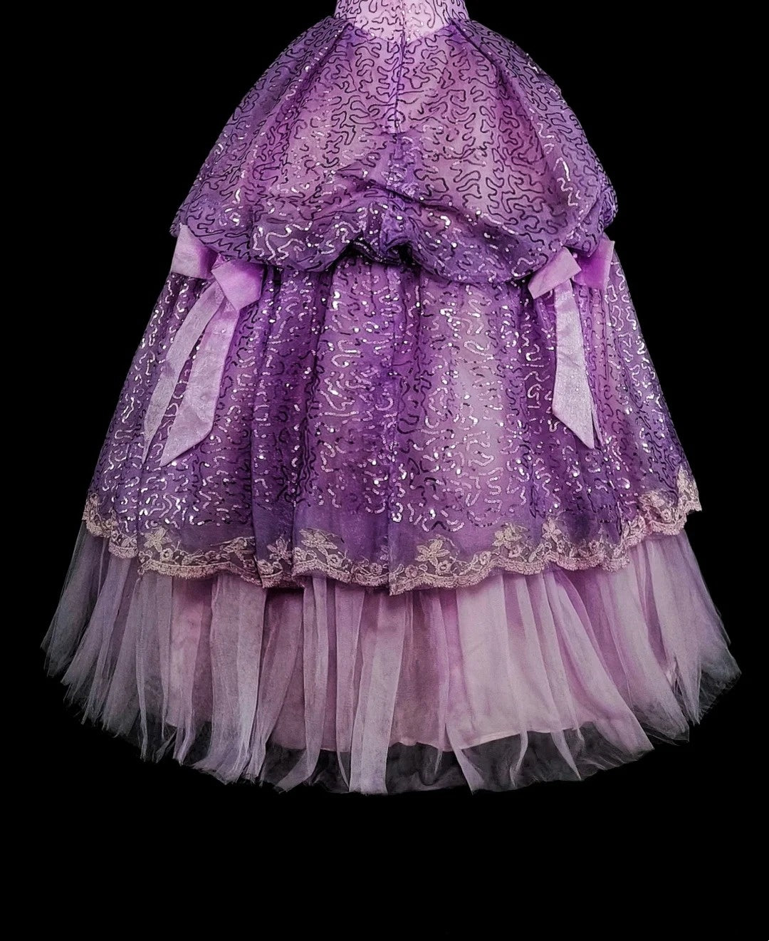 Beautiful Prom Dresses Ball Gown Purple Strapless Tulle With Bow-knot Long Evening Outfits N3421