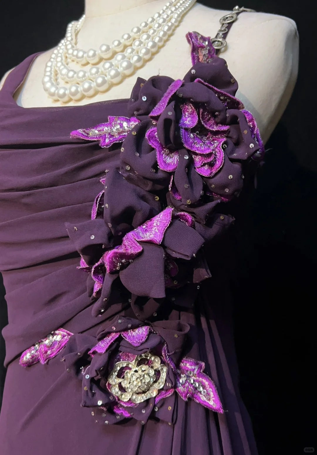 Elegant Prom Dresses A line Purple Chiffon Ruffled Floor Length Formal Evening Outfits N3488