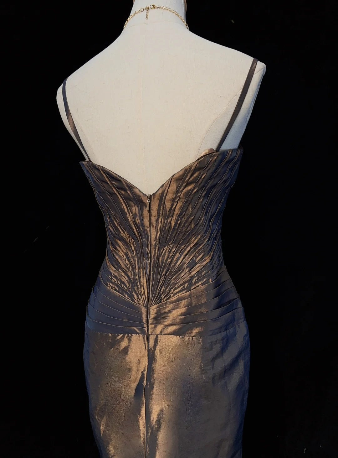Vintage Prom Dresses Inspo Mermaid Spaghetti Strap Brown Long 80s With Beaded Formal Gowns N3391