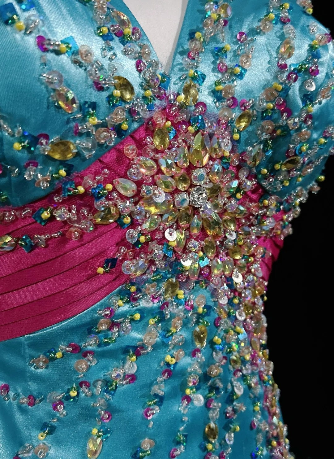 Modest Prom Dresses Inspo Mermaid V Neck Tiffany Blue With Beading For Women Formal Dress N3240