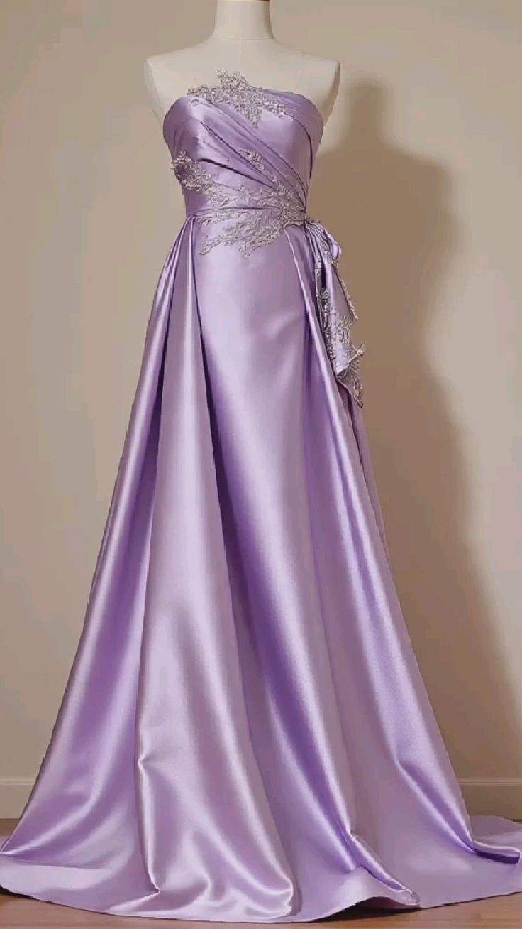 Sexy Mermaid Strapless With Appliqued Lilac Formal Dress Long Prom Dresses N2696