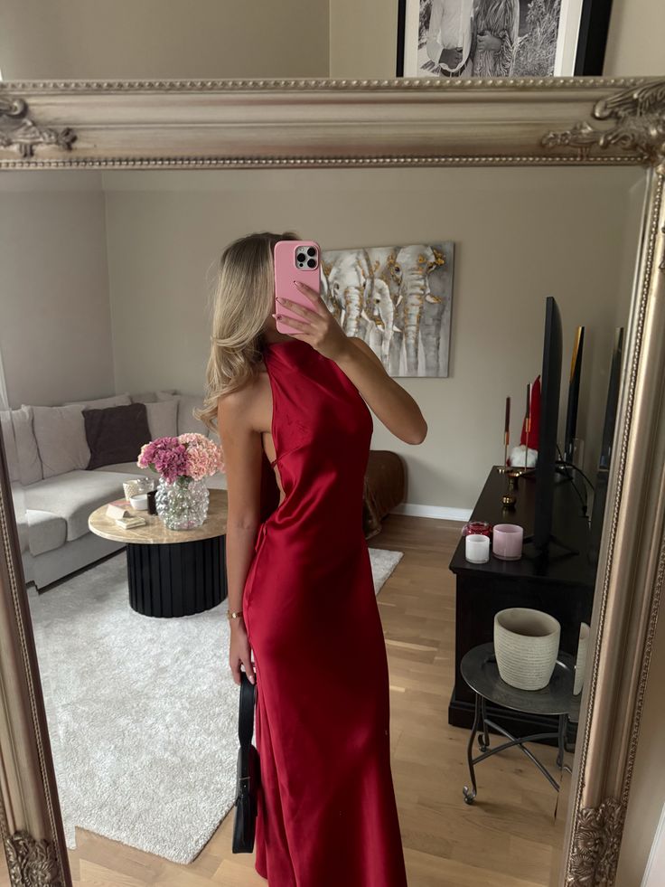 Sexy Mermaid High Neck Burgundy Satin Formal Dress Long Prom Dresses N2691