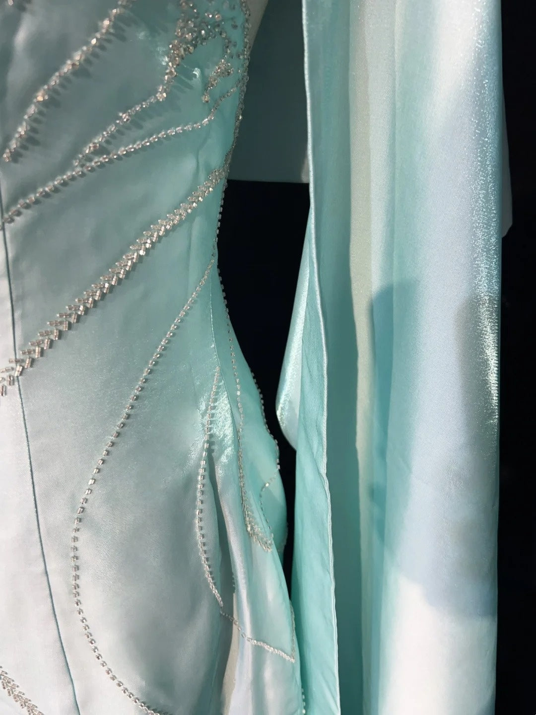 Vintage Prom Dresses 80s Mermaid Halter Blue Sleeveless With Cape Beading Semi Formal Evening Outfits N3616