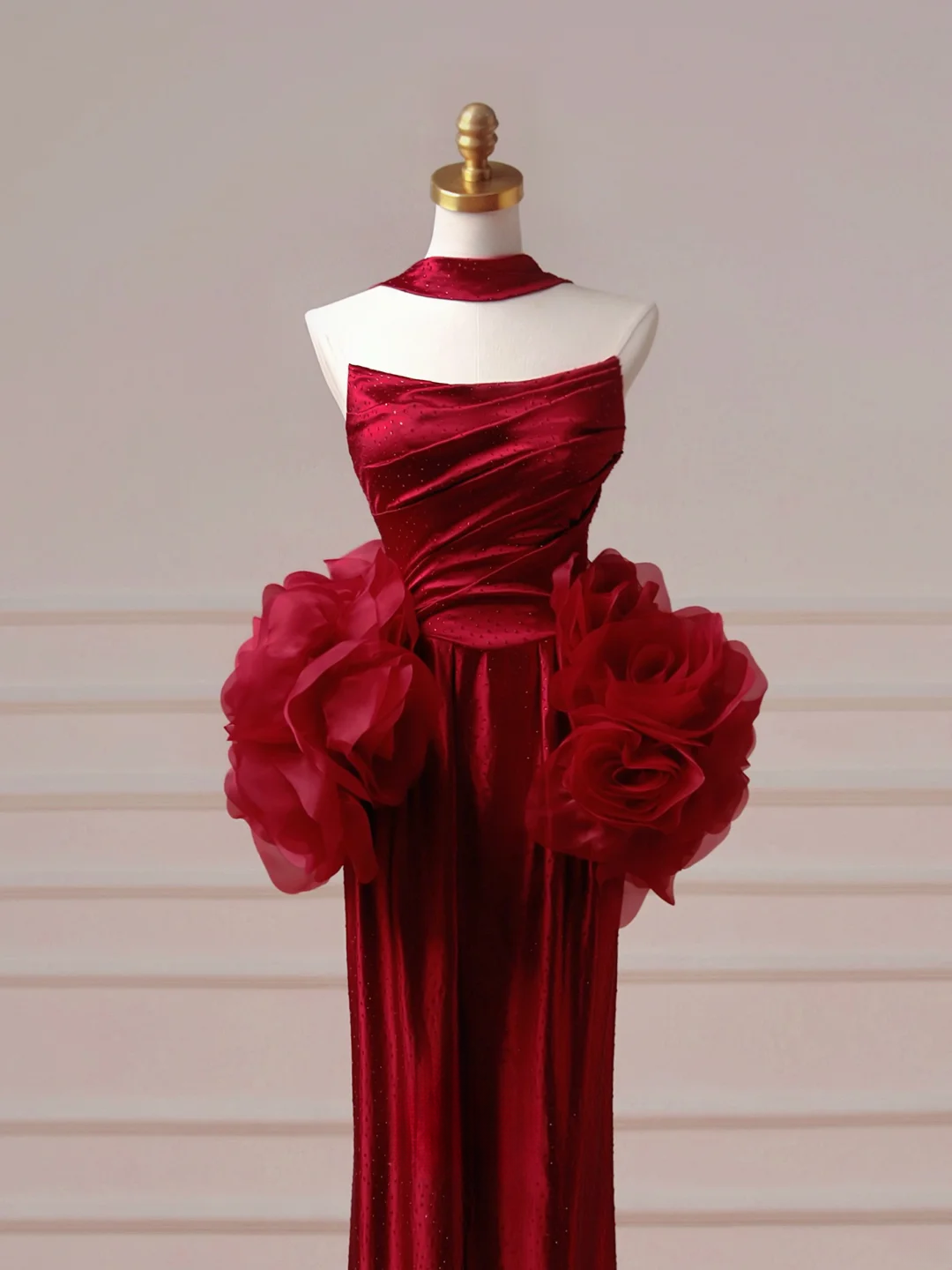 Chic Prom Dresses Aesthetic Mermaid Strapless Burgundy With Pleated Inspiration Impress Long Party Formal Gown For Teenagers High Schools AQ004