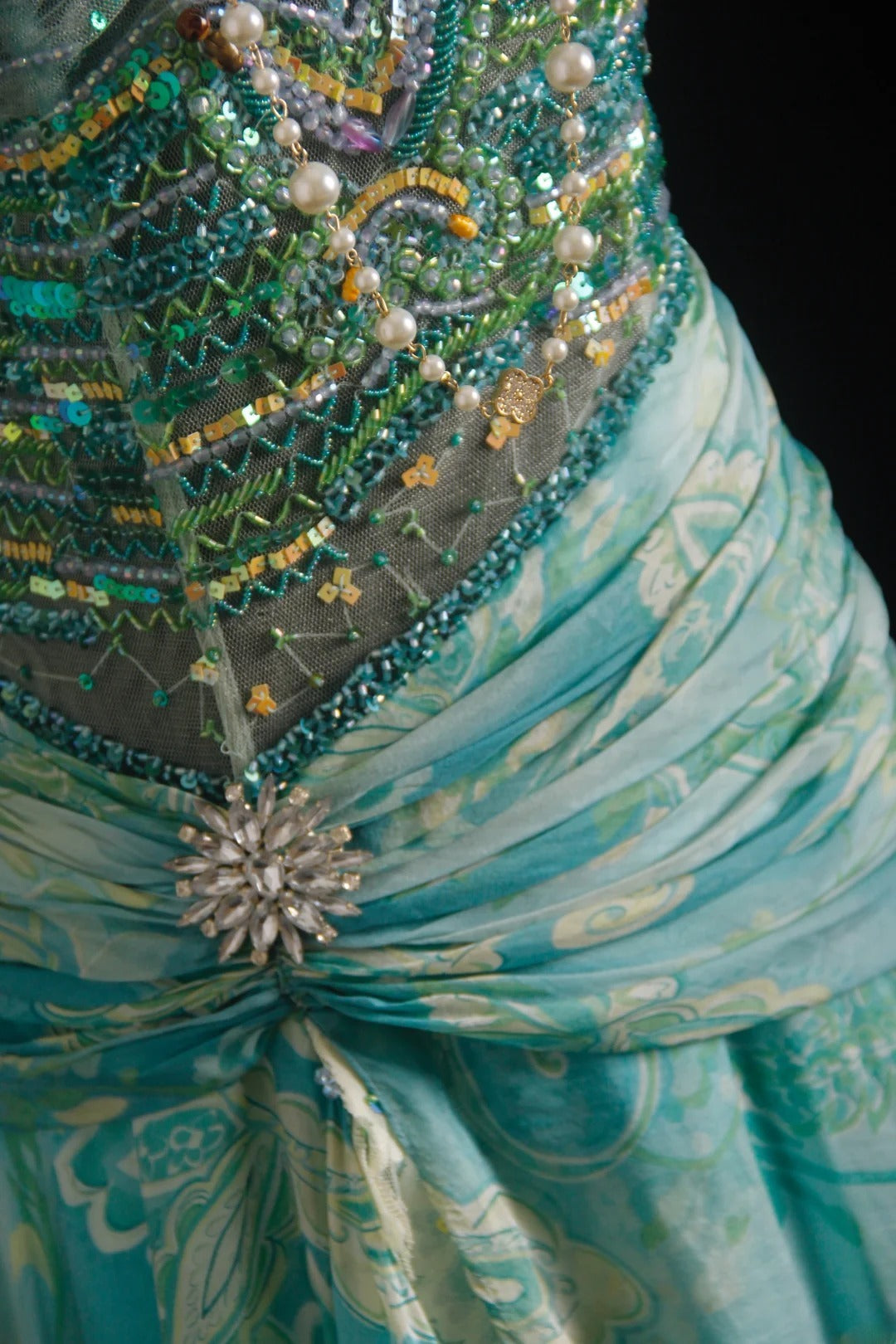 Vintage Prom Dresses 90s Formal Mermaid Halter Blue Chiffon Floral With Beadings Long Party Gowns Prom Dresses AS020