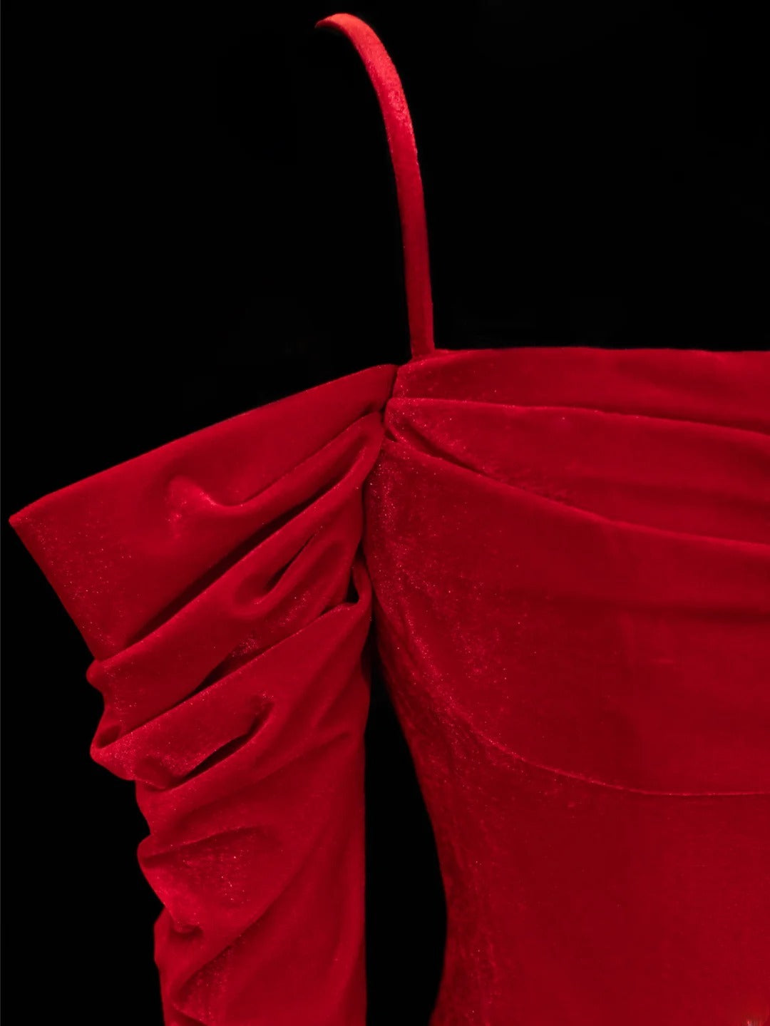 Simple Formal Mermaid Off The Shoulder Red With Slit Ruched Style Impress Long Prom Dresses Party Gowns SA056