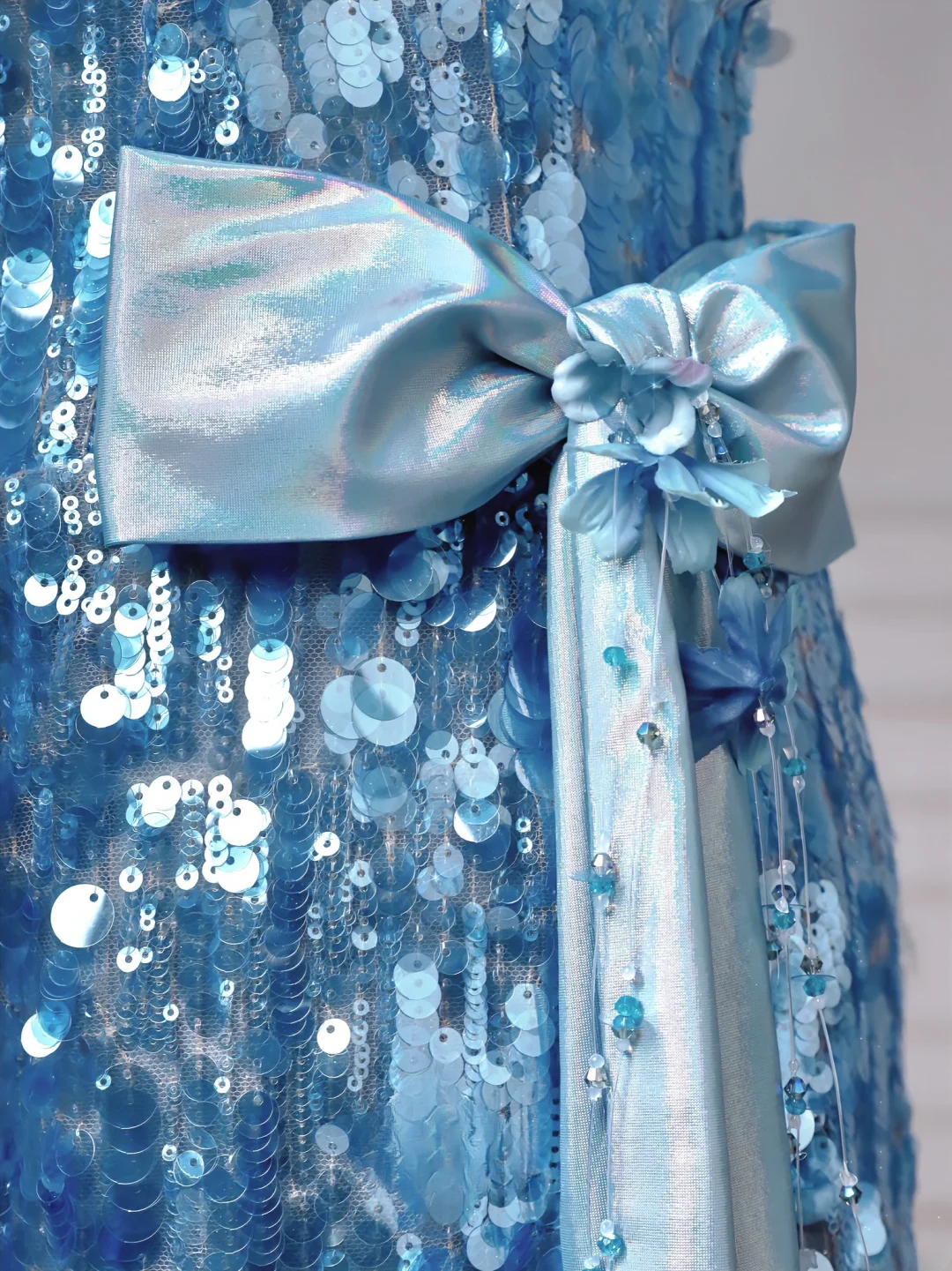 Glitter Sheath Strapless Blue Sequins Long Formal Fancy Prom Evening Dress Dinner Outfits Party Gowns For Teens AQ060