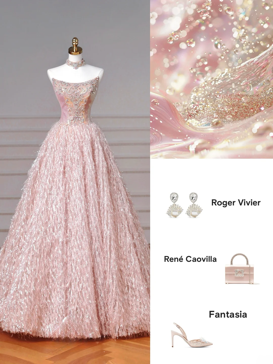 Fairy-tale Ball Gown Strapless Pink Tulle With Gems Long Formal Fancy Beaded Prom Evening Dress Dinner Outfits Party Gowns AQ082