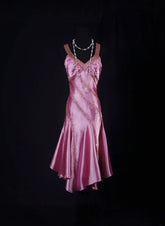 Vintage 1950s Formal Mermaid Halter V Neck Pink Knee Length Short Pleated Satin With Beads Sleeveless Prom Dresses Party Formal Gowns AS087