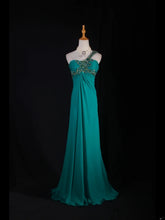Vintage A line One Shoulder Blue Chiffon Long Formal Old 1950s Prom Dresses Night Outfits Party Gowns AS227