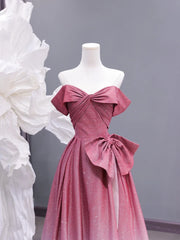 Chic A line Off The Shoulder Pink White Ombre Sequin Long Prom Formal Fancy Evening Dresses Dinner Outfits Classy Party Gowns AS424