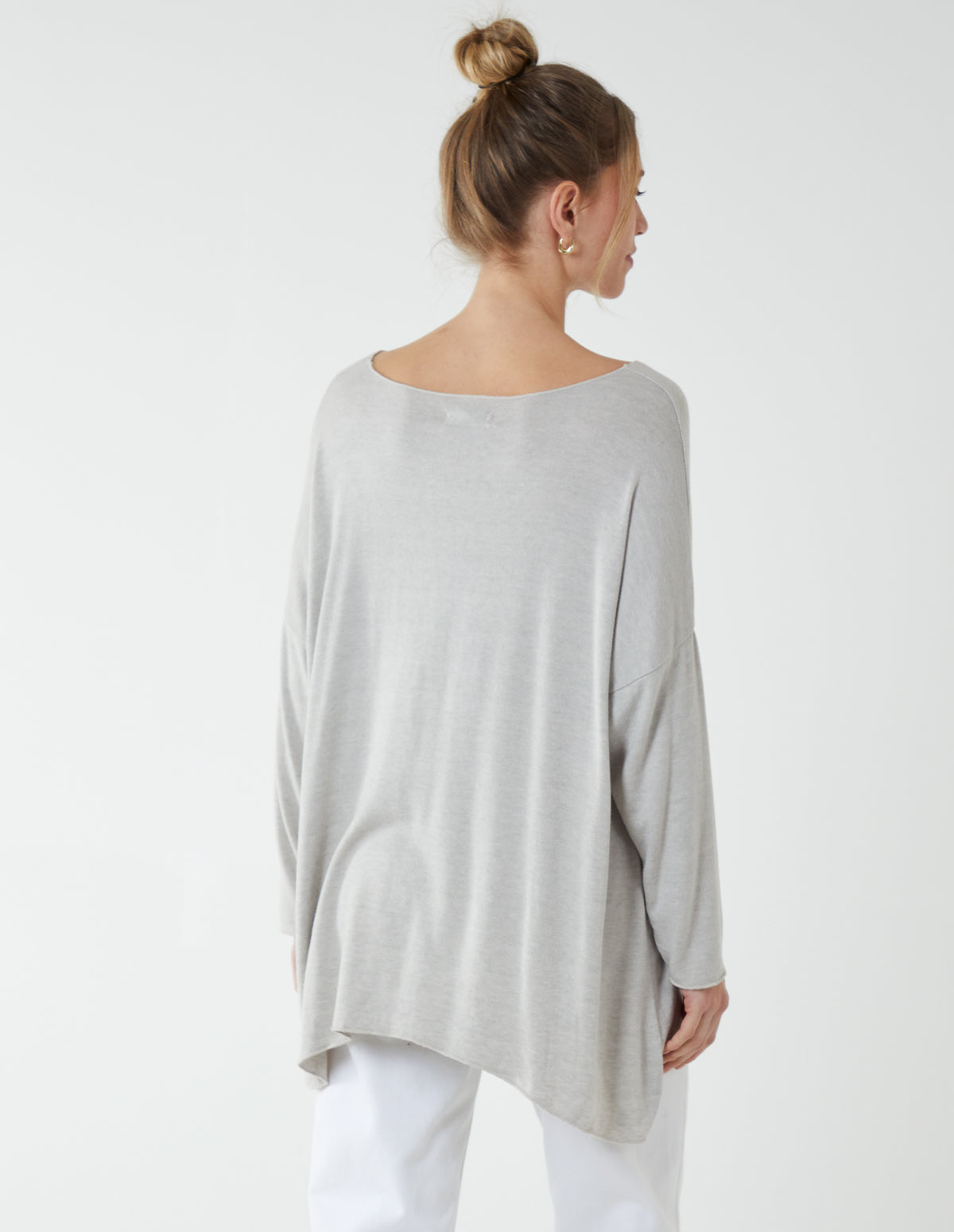 Oversize Cashmere Like Cut And Sew Jumper