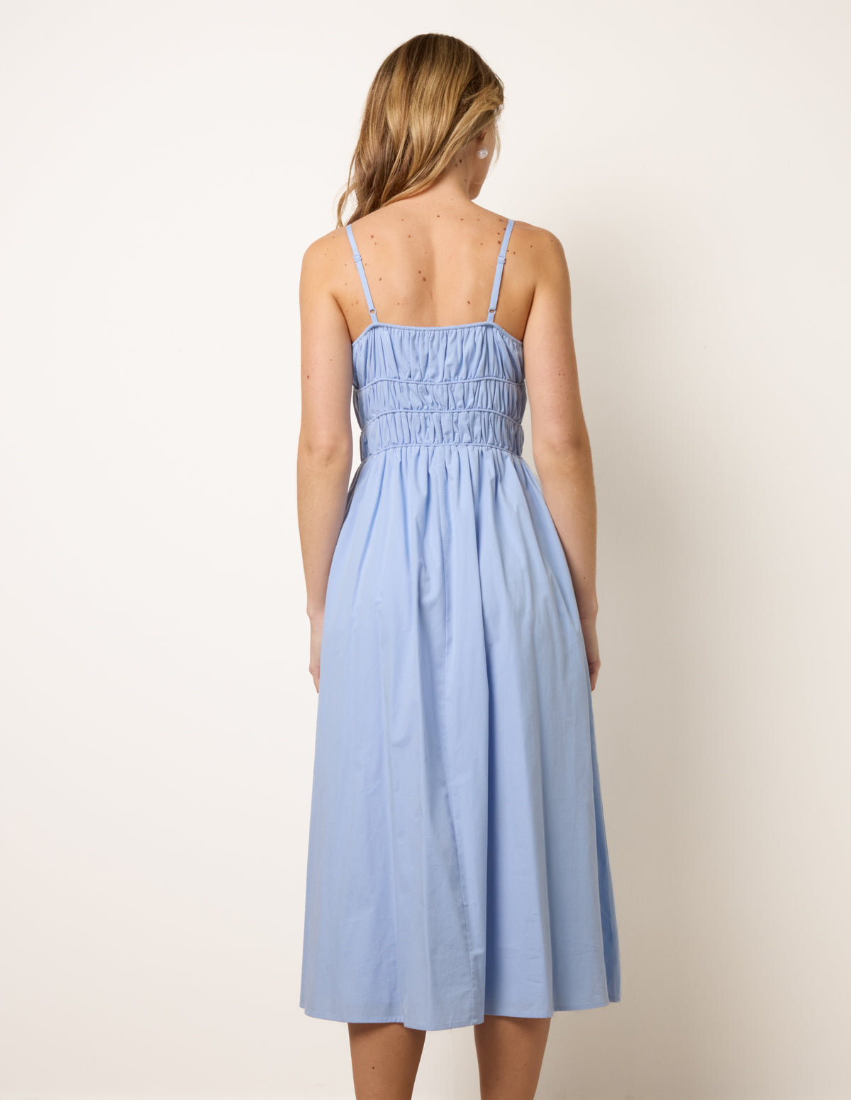 Ruched Binding Strappy Midi Dress