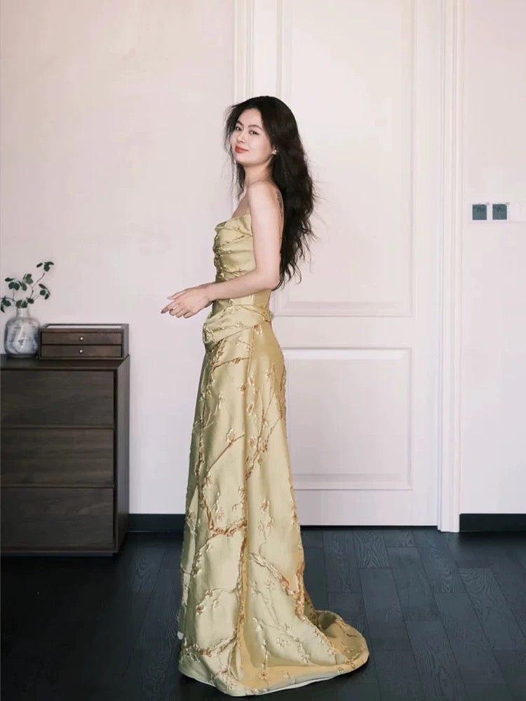 Beautiful Ball Gown Sweetheart Yellow Satin For High Schools Teens Prom Dresses Graduation Dress N1688