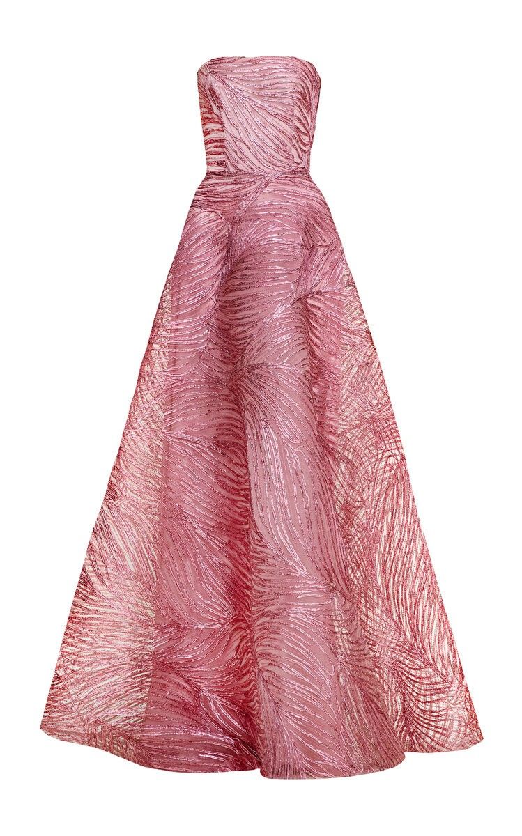 Sexy Sleeveless Ball Gown Strapless Pink Long Prom Dress For Women Girls Teens N2341