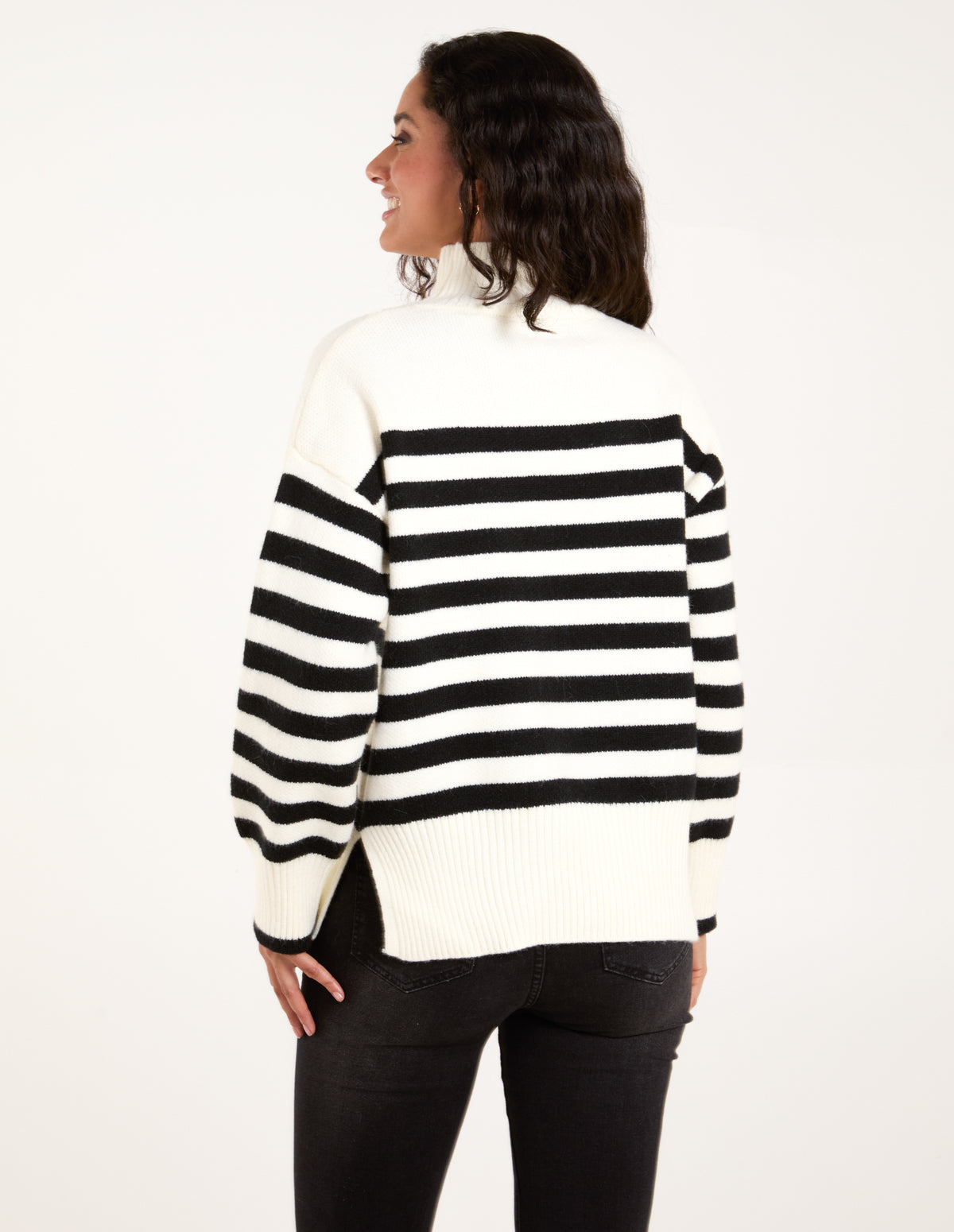 High Neck Striped Jumper