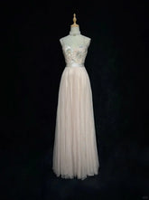 Elegant A Line Spaghetti Strap Blush Pink With Sequined Lace Formal Dress Sequin Birthday Prom Dresses N2834