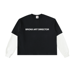 Bronx Art Director Layered Contrast Sleeve Cotton T-Shirt Alt Colorway by Bronx Native for New York summer