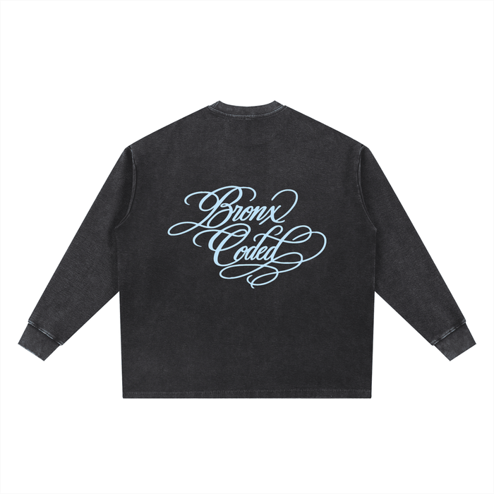 Bronx Coded Mineral Wash Waffle Oversized T-Shirt by Bronx Native for New York summer