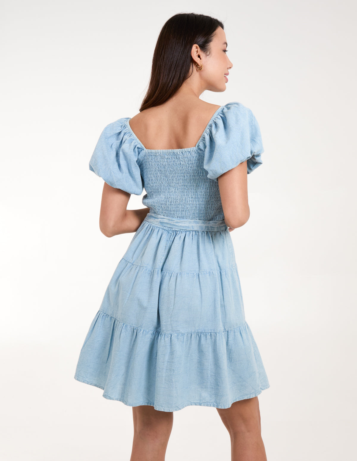 Milkmaid Puff Sleeve Mini Dress