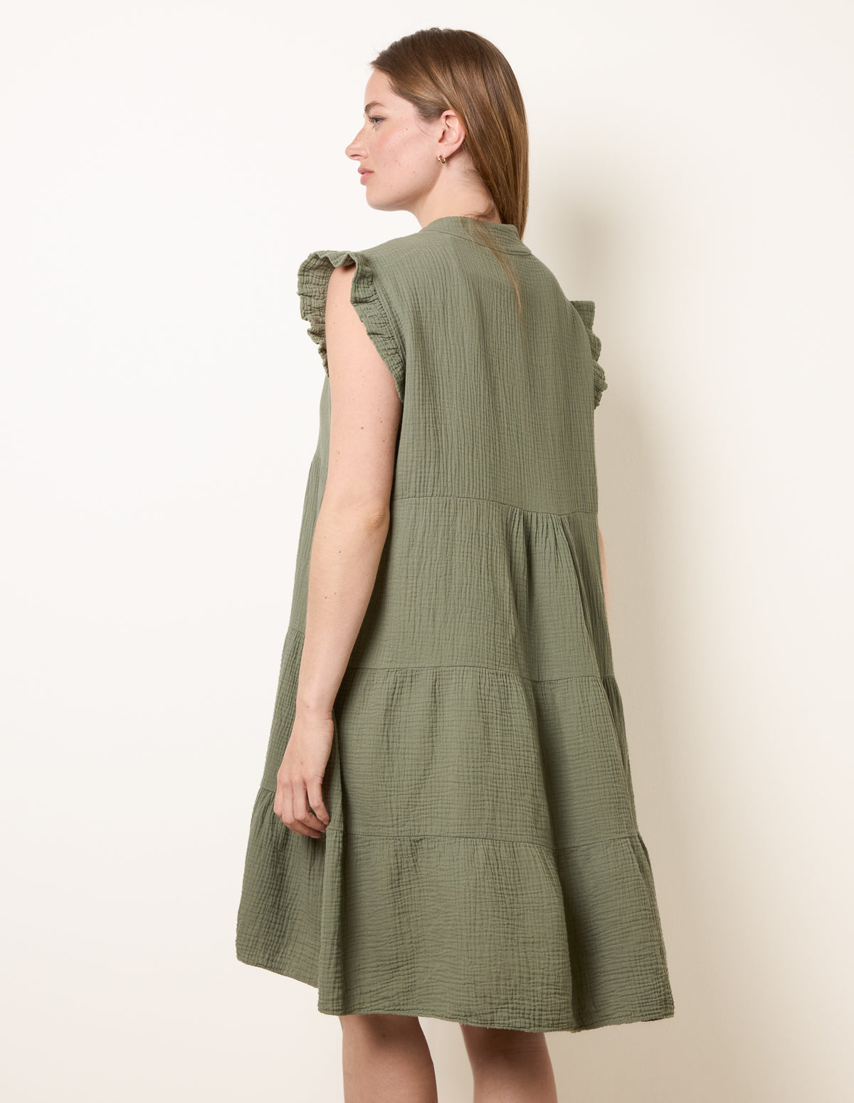 Cheesecloth Frill Sleeve Tunic