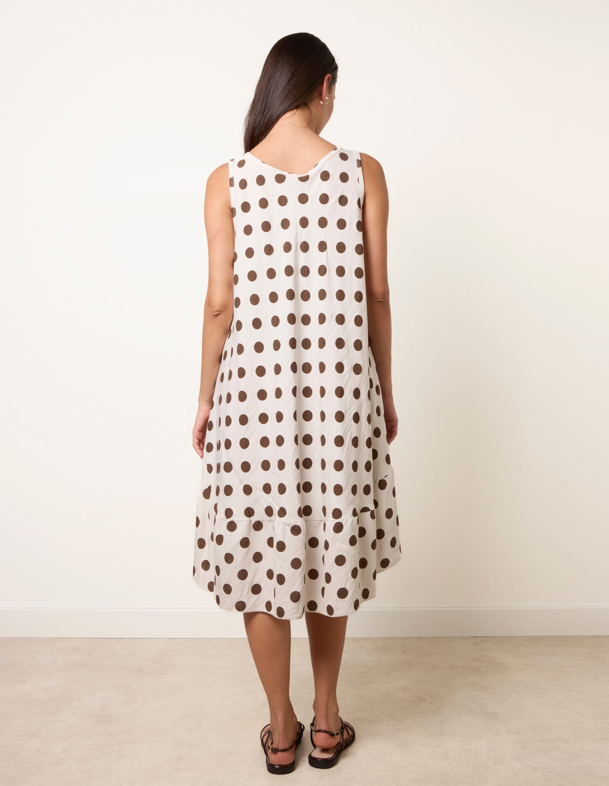 Polka Dot Linen Like Dress