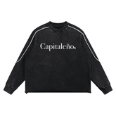 Capitaleño Mineral Wash Piping Raw Hem Sweatshirt