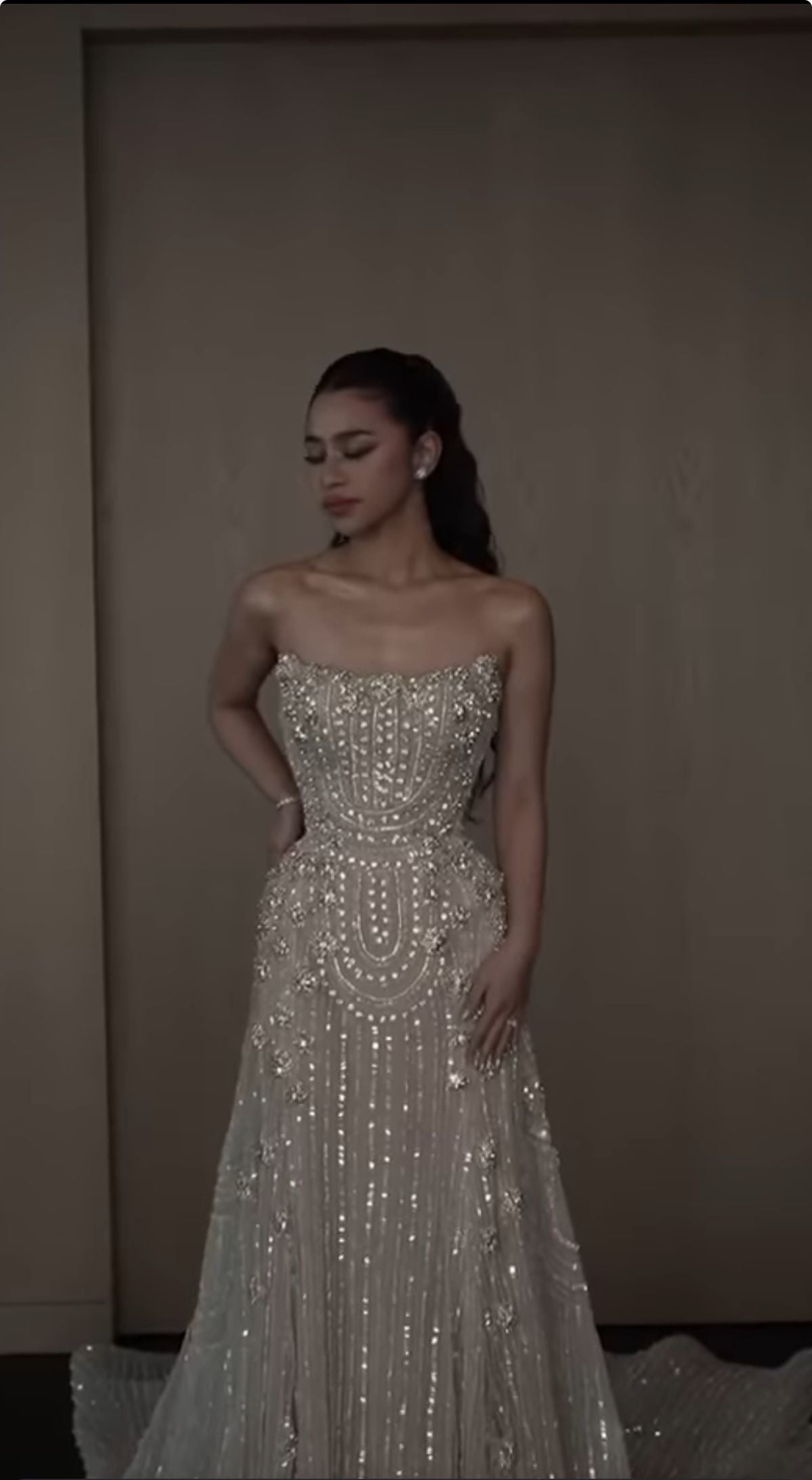 Elegant A line Strapless Champagne Sequin Sleeveless Formal For Women Girls Teens Prom Dresses N2315