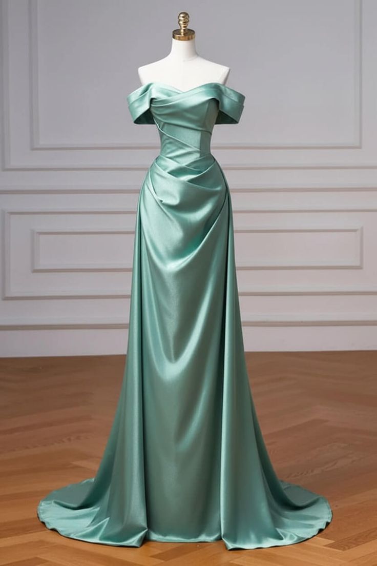 Navy Prom Dress Blue Off The Shoulder Formal Dress with Detachable Train N1853