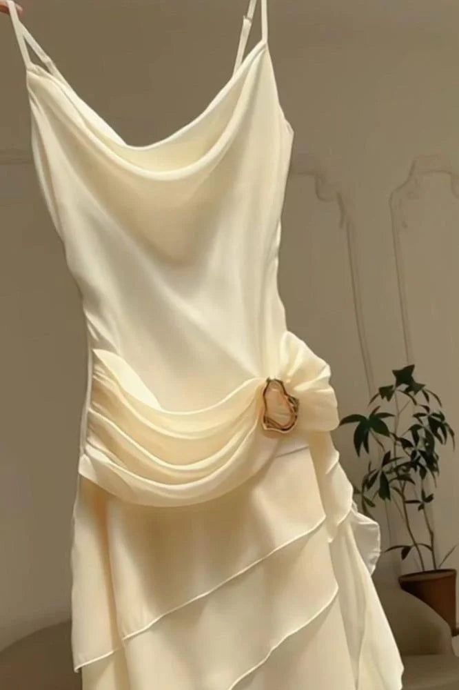 Elegant Pink Vintage Spaghetti Strap Long Chiffon Prom Dress Evening Dress Party Dress N1869