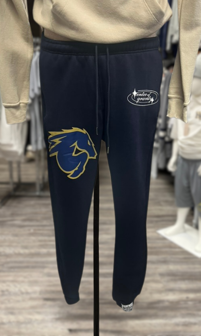 Men's Sweatpants, navy, Center of Gravity by Mecka