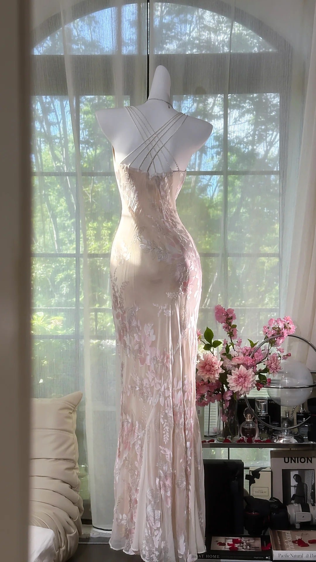 Charming Prom Dresses Mermaid Spaghetti Strap Pink Floor Length Evening Outfits N3561