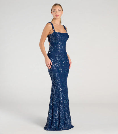 Darlene Cutout Back Bodycon Sequin Formal Dress