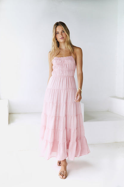 Renaissance Art Maxi Dress Pink