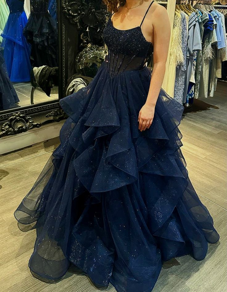 Classy Ball Gown Sheer Corset Prom Dress Inspo For Women Girls Formal Party Gowns Long Formal Dresses AB1844