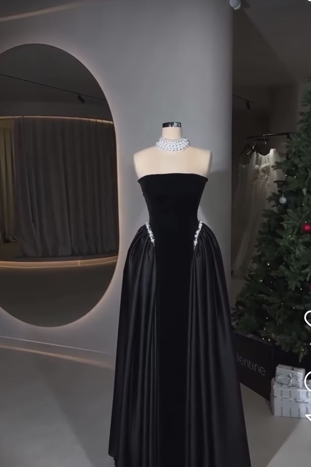 Elegant A line Strapless Burgundy Velvet With Beads Winter Long Formal Ideas Prom Evening Dress Dinner Outfits Party Gowns For Women AB2091
