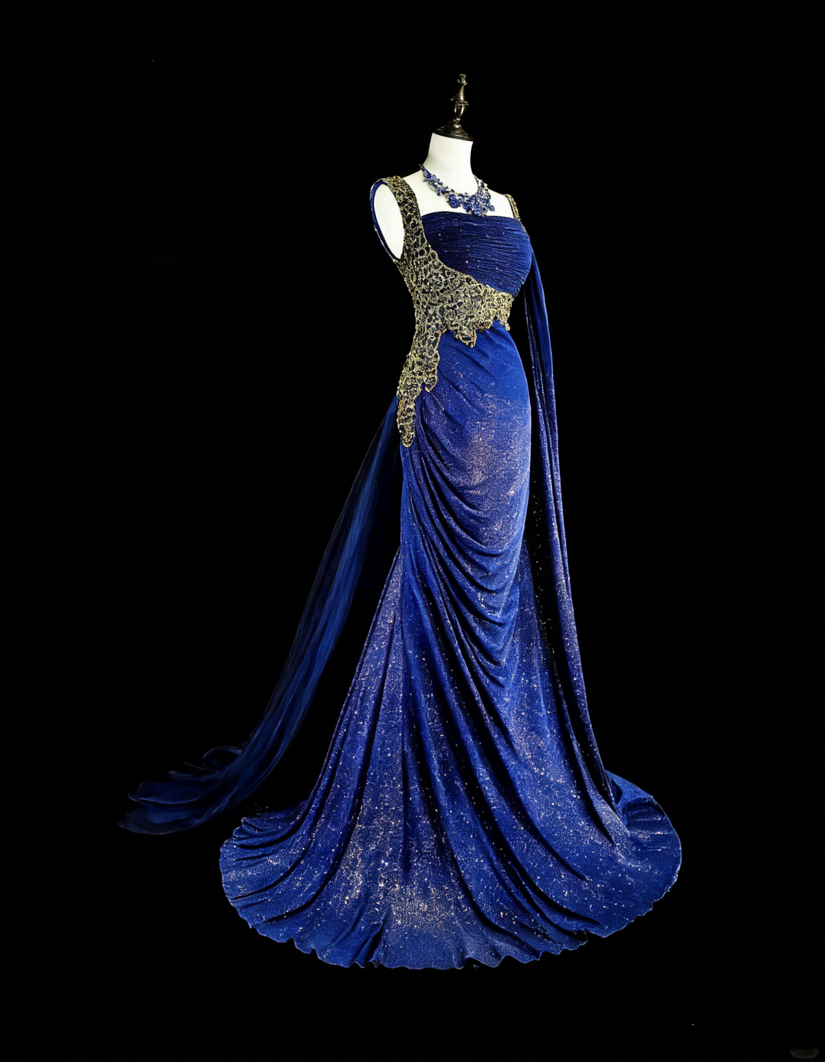 Modest Mermaid Royal Blue Sequins Women With Beadings Long Prom Gown Party Wear Dresses N1850