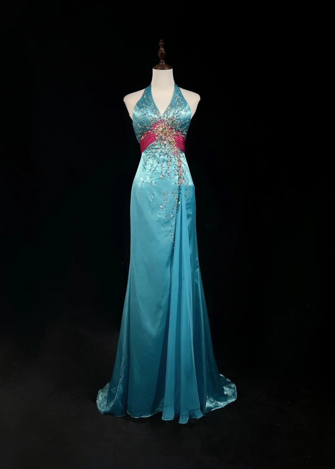 Modest Prom Dresses Inspo Mermaid V Neck Tiffany Blue With Beading For Women Formal Dress N3240