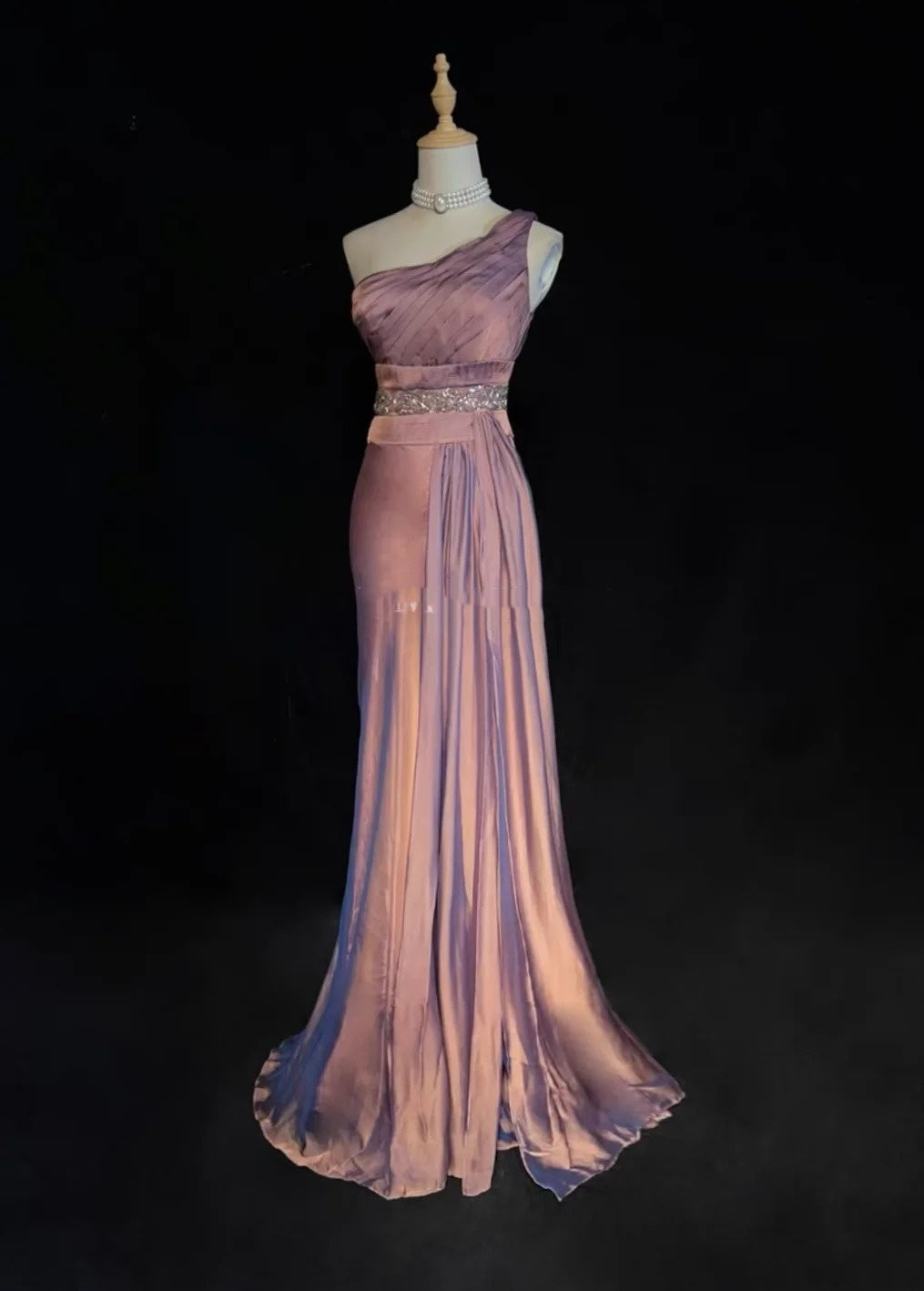 Vintage Prom Dresses 90s Mermaid One Shoulder Chiffon Long With Beading Evening Outfits N3139