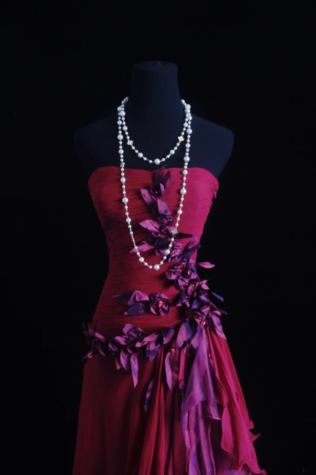 Beautiful Prom Dresses A line Strapless Hot Pink Chiffon Long Evening Outfits N3436