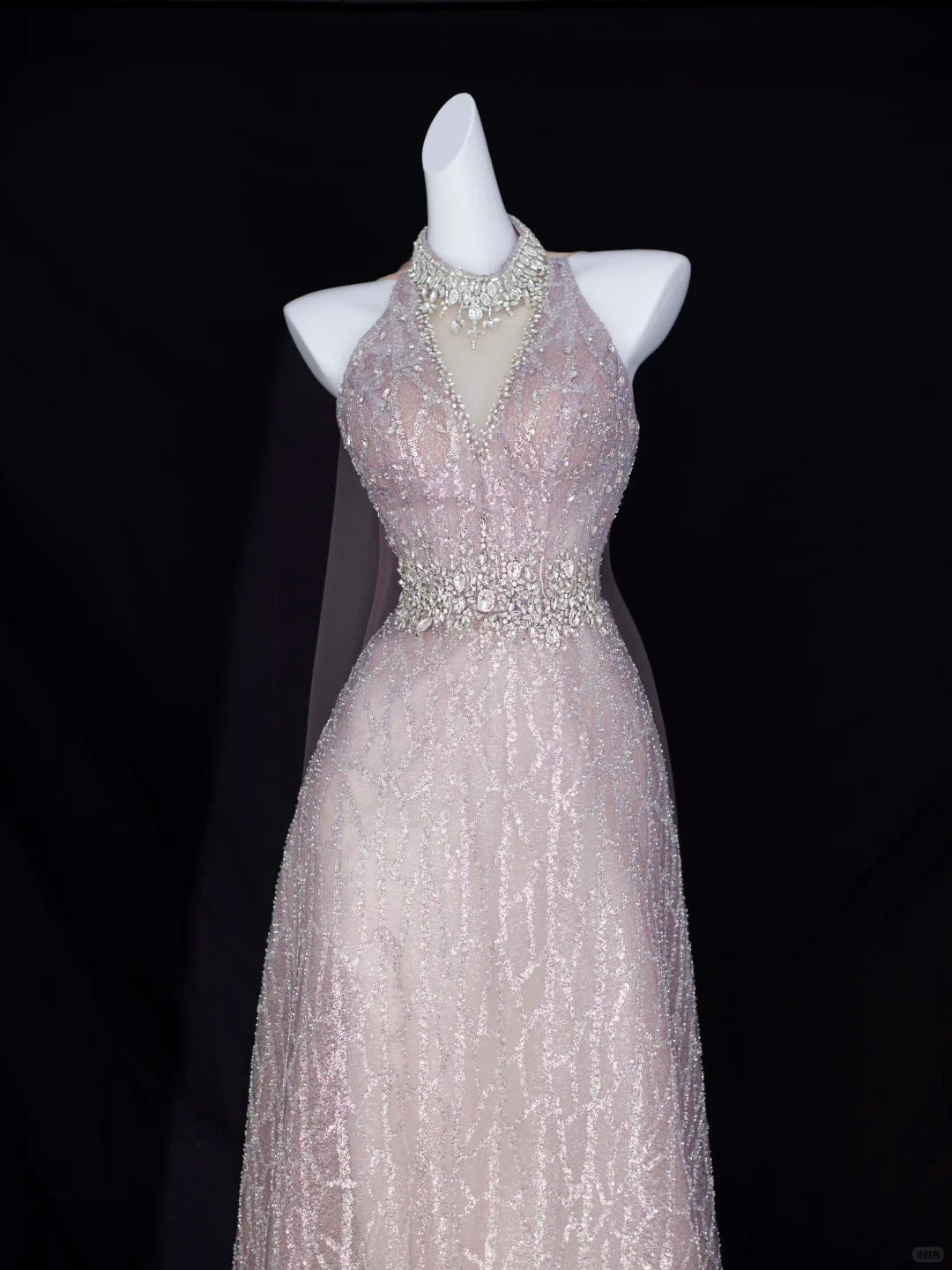 Elegant A Line Halter Blush Pink With Beading Formal Dress Sequin Birthday Prom Dresses N2829