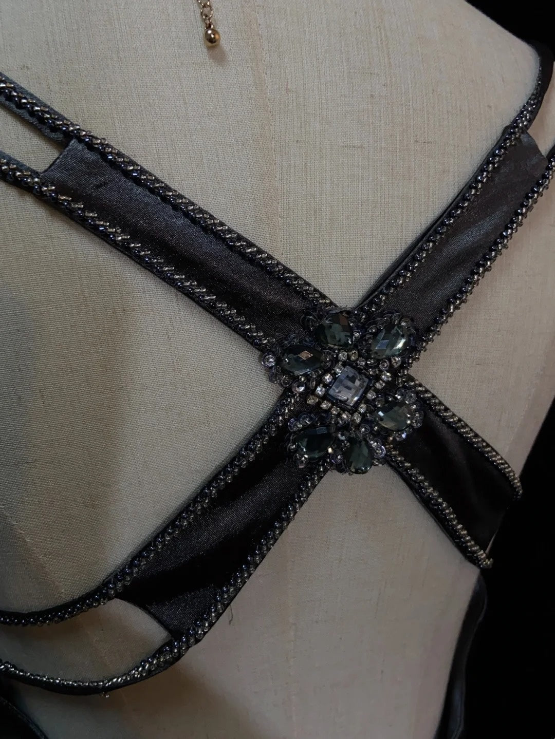 Vintage Prom Dresses Inspo Mermaid Spaghetti Strap Grey Satin 90s With Beaded Formal Gowns N3351