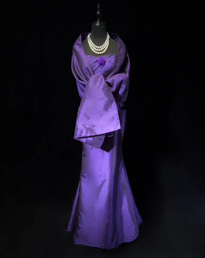 Timeless Prom Dresses Mermaid Sweetheart Grape With Flowers Long Evening Outfits N3295