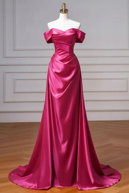 Navy Prom Dress Blue Off The Shoulder Formal Dress with Detachable Train N1853