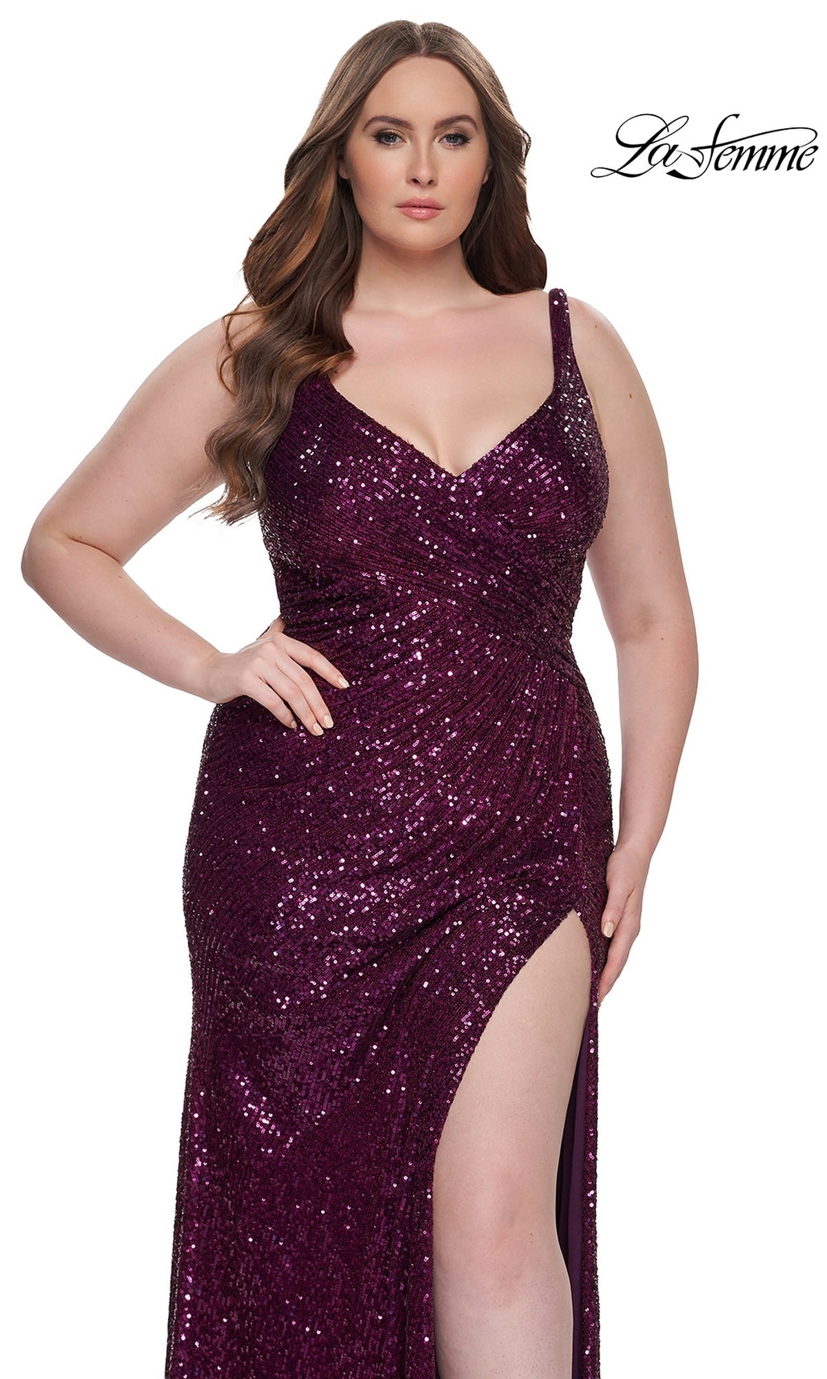 La Femme 31138 Plus-Size Formal Prom Dress